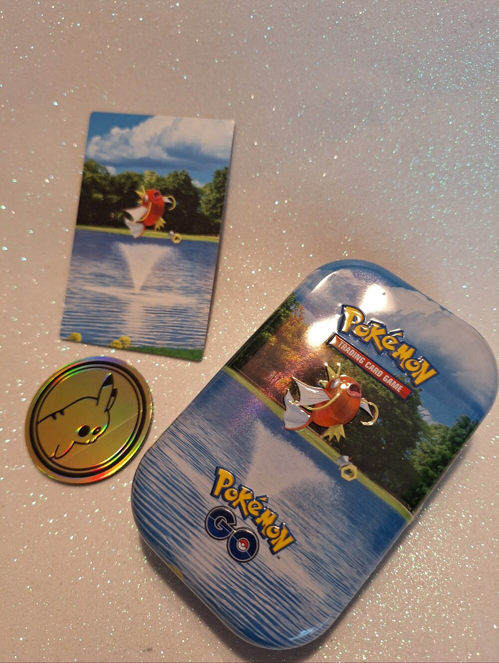 Pokemon GO Tin Magikrap Tcg Collectible Trading Cards And Coin